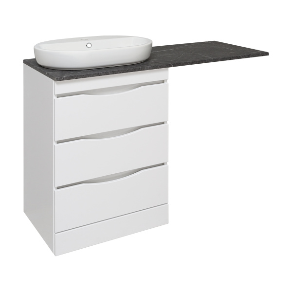 Столешница Runo универсальная черный мрамор (на  тумбы Лира 60, Орион 60) Каппа 120 (00-00001091)