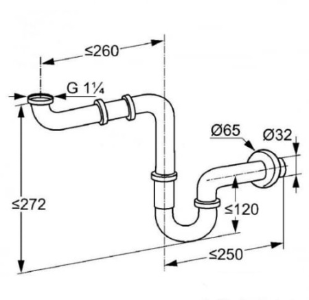 Сифон для раковины Kludi 1025505-00