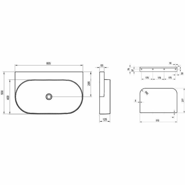 Раковина подвесная Ravak Yard 80 XJX01080000