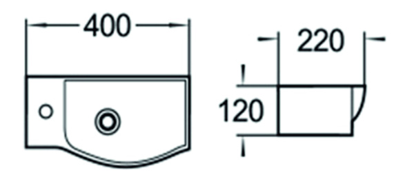 Раковина подвесная (40х22) SantiLine SL-2011L