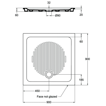 Душевой поддон Ideal Standard CONNECT (90X90) T266501, белый