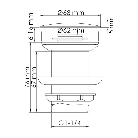 Донный клапан Wasserkraft A247, золотой