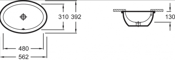 Раковина встраиваемая снизу Jacob Delafon Vox EYG102-00 Раковина встраиваемая снизу Jacob Delafon Vox EYG102-00