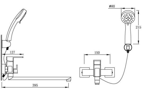 Смеситель для ванны Elghansa Mondschein 5302235 Смеситель для ванны Elghansa Mondschein 5302235