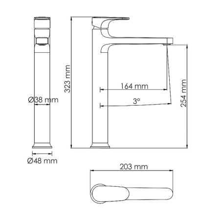 Смеситель для раковины WasserKRAFT Weida 3103H