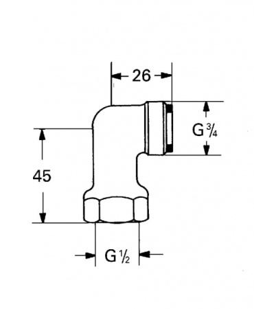 Уголок подключения GROHE 12010000