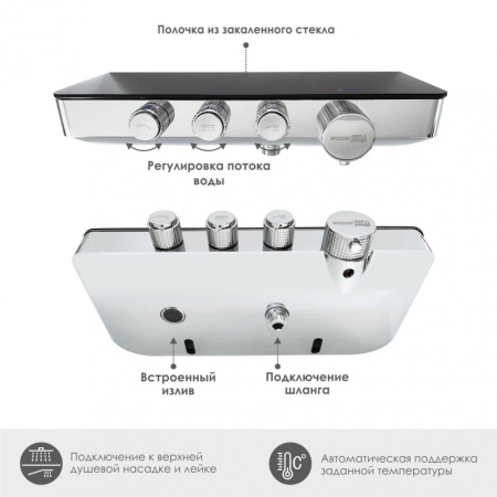 Термостатический смеситель для ванны WasserKRAFT Elbe 7499 Thermo