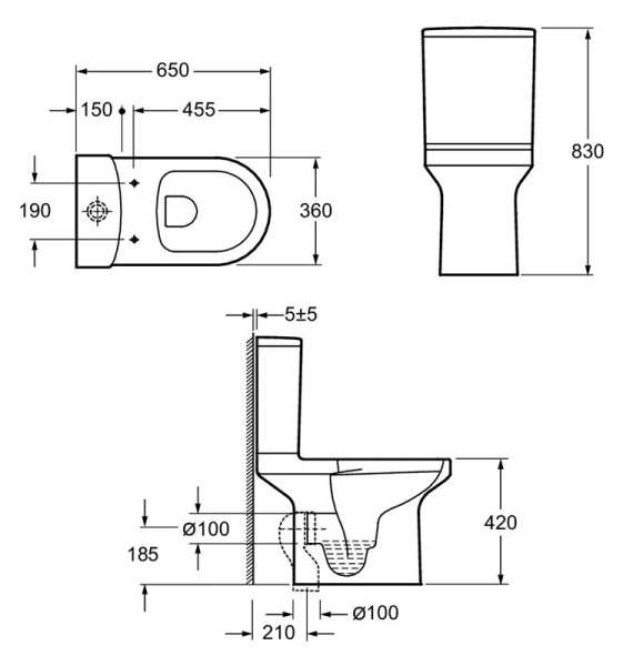Унитаз напольный безободковый Jacob Delafon Elite E20997-00