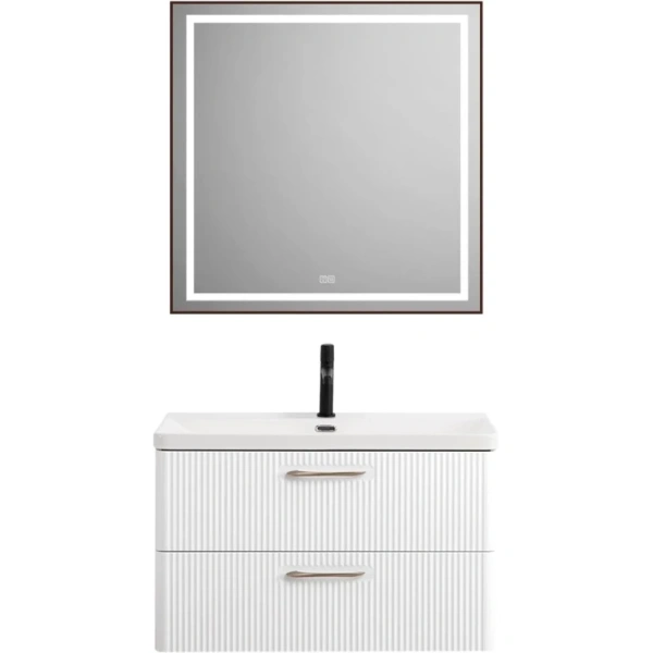 Тумба под раковину BelBagno Due DUE-800-2C-SO-BL-P без ручек, Bianco Lucido