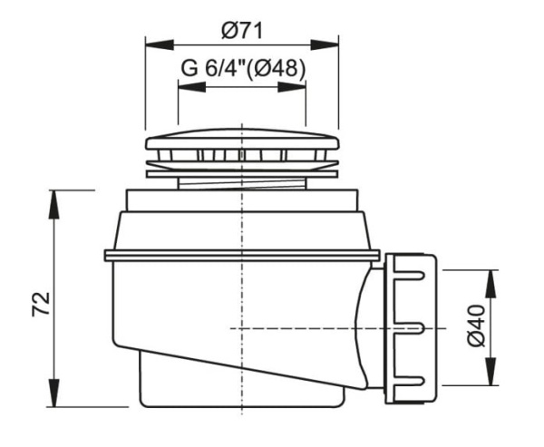 Сифон для душевого поддона AlcaPlast A471CR D-50