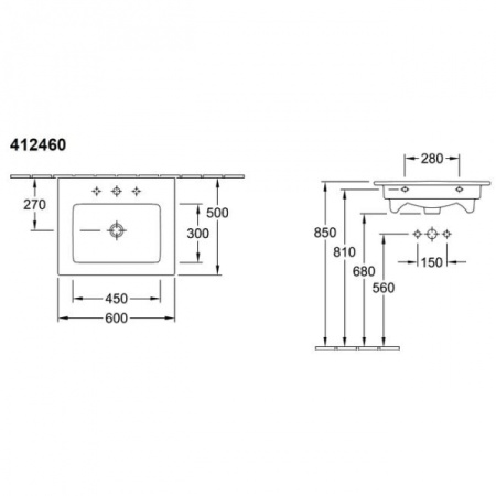 Раковина 60х50 Villeroy & Boch Venticello Plus 412460R1