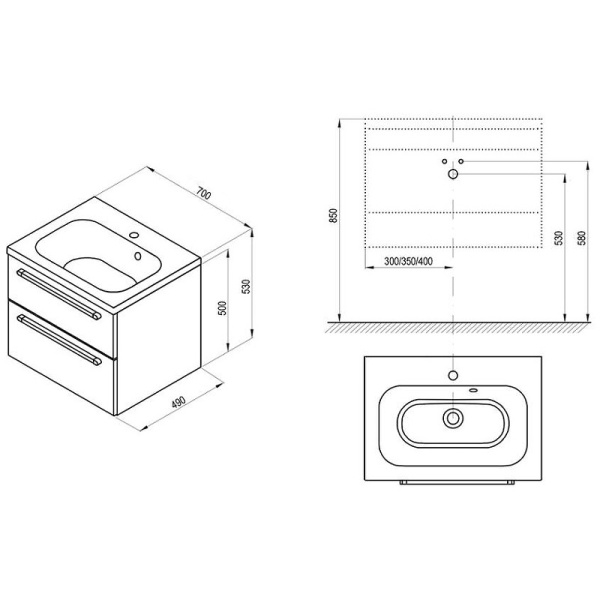 Тумба под раковину Ravak SD Chrome II 70 X000000921