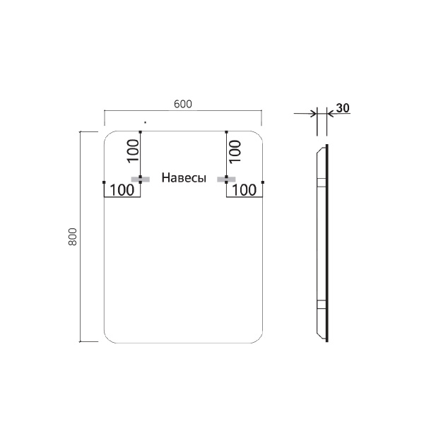 Зеркало Vincea VLM-3VC60-2 (60х80) c сенсорным выключателем и диммером, антизапотевание