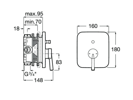 Смеситель для ванны Roca Pals 5A0B6DC00