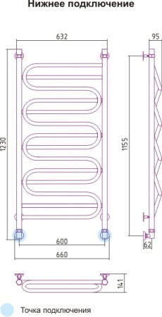 Полотенцесушитель водяной Сунержа Иллюзия 00-0110-1260