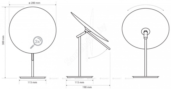 Косметическое зеркало без подсветки Bemeta 116201252