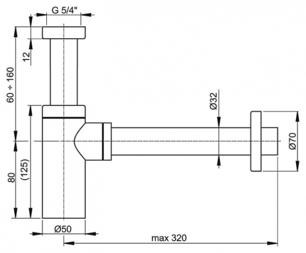 Сифон для раковины AlcaPlast A400