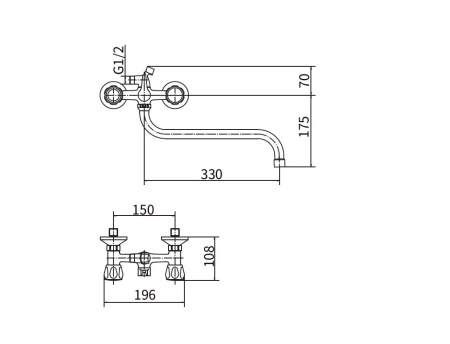 Смеситель для ванны и душа PLSTART хром/белый (PL2218-8)