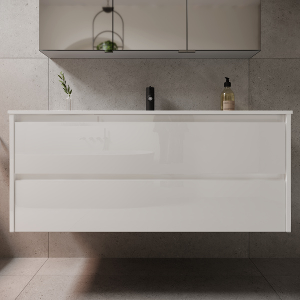 Тумба под раковину Sancos  Libra LB120-1W белый глянец