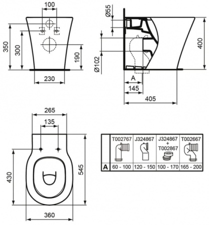 Унитаз приставной Ideal Standard Connect Air E004201