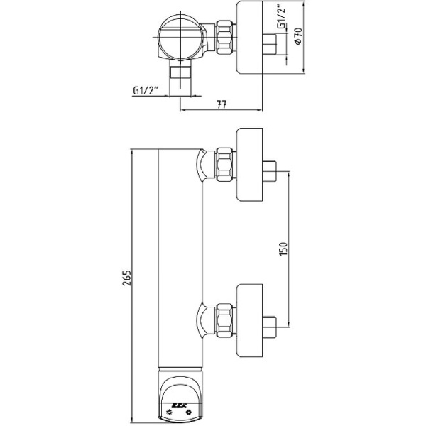 Смеситель для душа E.C.A Myra 102154023HEX