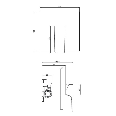 Смеситель для душа Villeroy & Boch Architectura Square TVS12500200061