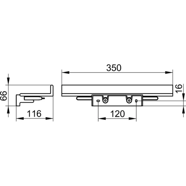 Полочка 35 см со встроенным стеклоочистителем KEUCO Reva 12859370000