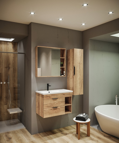 Тумба подвесная Grossman ФОРТА-80 см 108004 с 2-я ящ, дуб галифакс