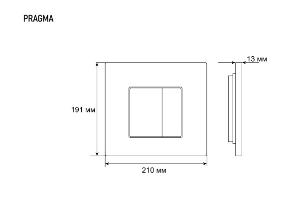 Клавиша смыва Grossman Pragma 800.T1.03.100.100 хром,глянцевый
