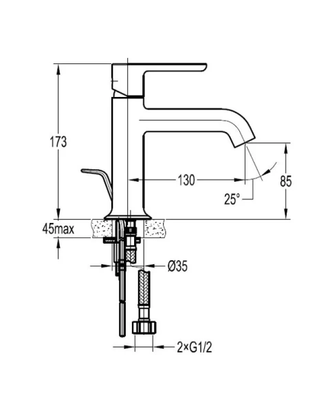 Смеситель для раковины Cezares Eco ECO-LS-NOP-W0