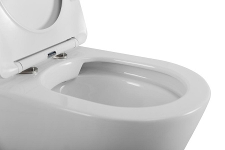 Унитаз приставной безободковый BelBagno FLAY-R BB1003CBR/SC с сиденьем микролифт