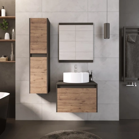 Зеркало (63х73) Grossman Смарт 206007 графит с полкой