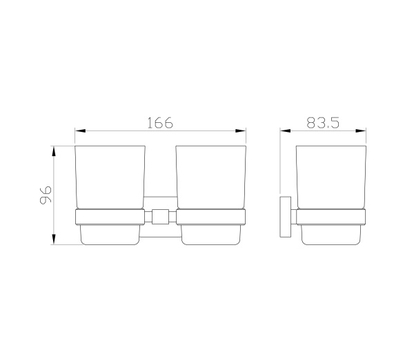 Два стакана для зубных щеток с держателем WONZON & WOGHAND GRAFFITY, темный графит WW-9328-GM