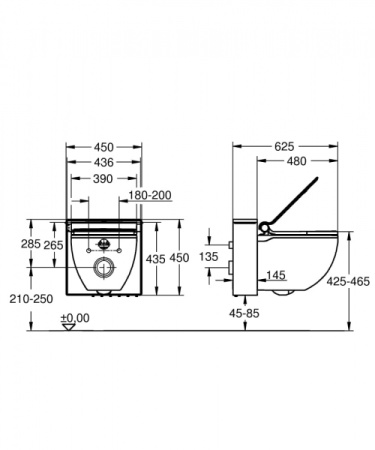 Унитаз-биде подвесной GROHE Sensia IGS 39111LP0