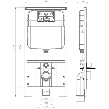 Комплект унитаза с инсталляцией SantiLine SL-5018MB+SL-03
