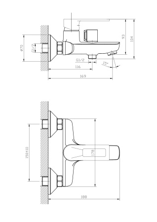 Смеситель для ванны ESKO Belgrade BD 54
