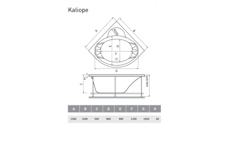 Акриловая ванна (150х150) Vayer Kaliope Гл000006523
