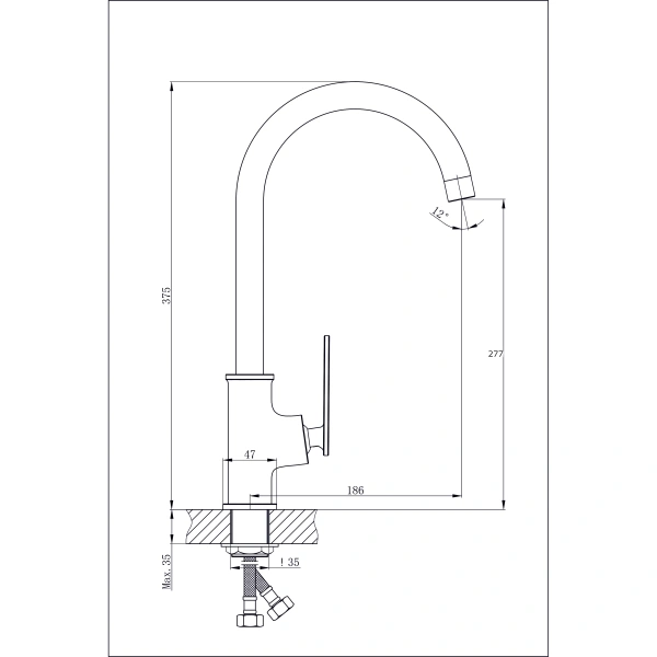 Смеситель для кухонной мойки  RUSH Palm PL2530-22