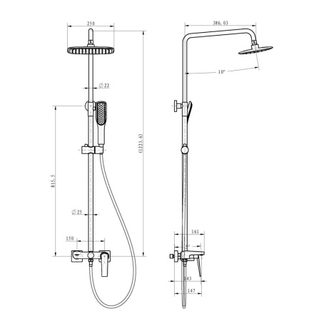 Душевая стойка Boheme Venturo 378