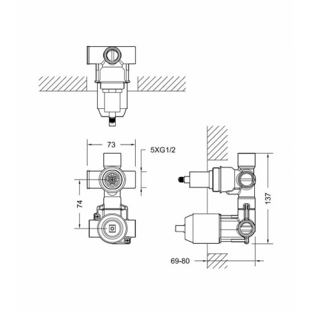 Смеситель для душа Bravat Rein F842CP-2-SET