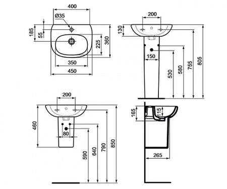 Раковина Ideal Standard TESI T009501