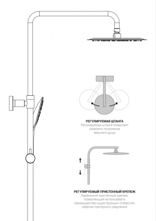 Душевая система Vincea Next VSFS-1N1TMB