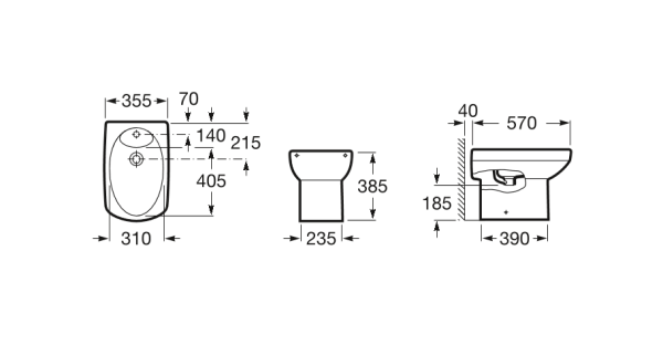 Биде напольное Roca Dama Senso 357514000