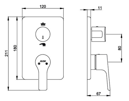Смеситель для душа E.C.A. Luna 102167206EX-KDE