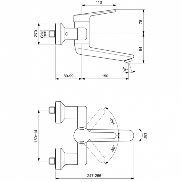 Смеситель для раковины Ideal Standard CERAPLUS 2.0 BC111AA
