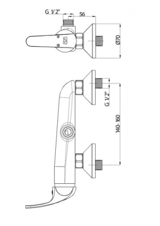 Смеситель для душа GPD Eko MDU80