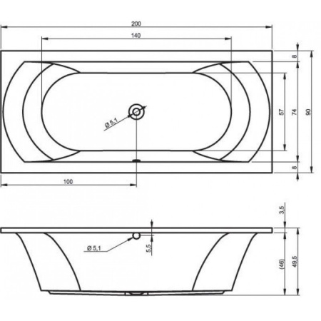 Ванна акриловая RIHO Lima (200x90) B054001005
