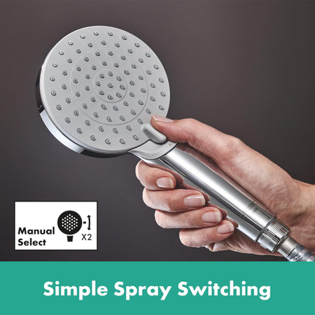 Ручной душ Hansgrohe Vernis Blend 100 2jet Vario Green 26090000 хром