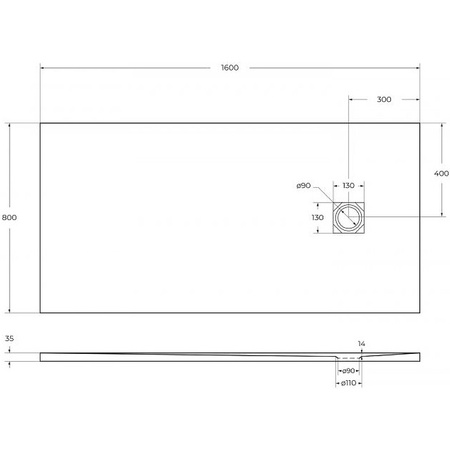 Поддон из искусственного мрамора BelBagno TRAY-MR-UNO-AH-160/80-35-W-CR