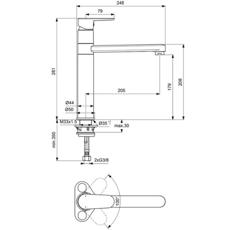 Смеситель для кухни Ideal Standard Cerafine О BC501AA